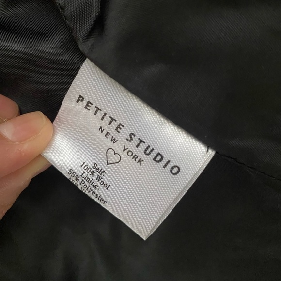 Petite Studio NYC Jane Wool Coat Women’s in Black and Gray Plaid - Picture 6 of 8